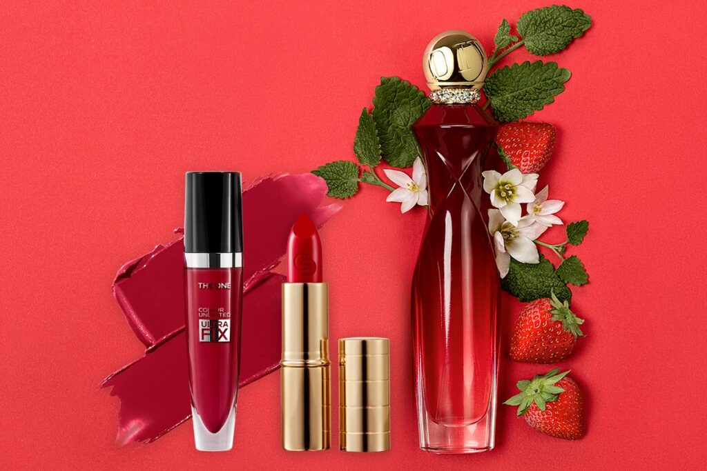 Parfémovaná voda Divine Exclusive, Rtěnka Giordani Gold Iconic SPF 15 v odstínu Iconic RedTekutá rtěnka The ONE Colour Unlimited Ultra Fix v odstínu Fire Crimson